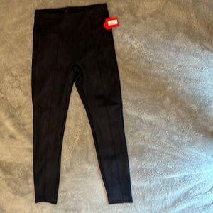 Spanx Classic Navy Blue Faux Suede Leggings